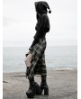 Punk Rave Black Street Fashion Gothic Grunge Velvet Hooded Short Casual Jacket for Women