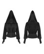 Punk Rave Black Street Fashion Gothic Grunge Velvet Hooded Short Casual Jacket for Women