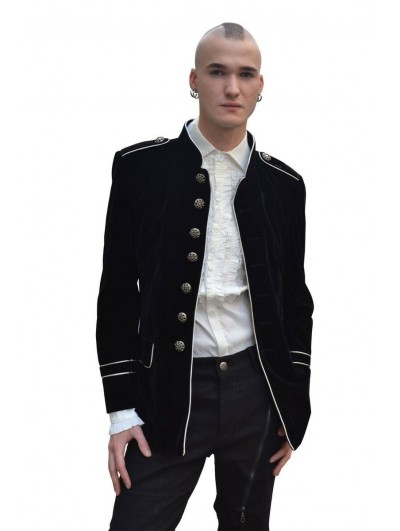 Pentagramme Black Military Style Gothic Jacket for Men