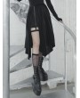 Punk Rave Black Street Fashion Gothic Grunge Velvet Irregular Pleated Casual Skirt