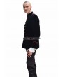 Pentagramme Black and Red Military Style Gothic Jacket for Men