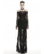 Dark in Love Black Romantic Gothic Lace Off-the-Shoulder Long Fishtail Dress