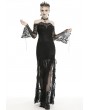 Dark in Love Black Romantic Gothic Lace Off-the-Shoulder Long Fishtail Dress