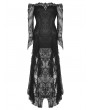 Dark in Love Black Romantic Gothic Lace Off-the-Shoulder Long Fishtail Dress