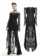 Dark in Love Black Romantic Gothic Lace Off-the-Shoulder Long Fishtail Dress