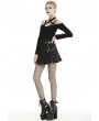 Dark in Love Black Gothic Grunge Punk Metal Chain Pleated Mini Skirt