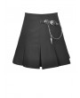 Dark in Love Black Gothic Grunge Punk Metal Chain Pleated Mini Skirt