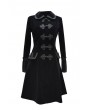 Pentagramme Black Chinese Style Gothic Long Coat for Women