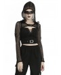 Dark in Love Black Gothic Punk Fishnet Hooded Cape for Women