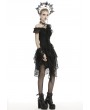 Dark in Love Black Gothic Off-the-Shoulder Lace Irregular Short Party Dress