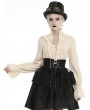 Dark in Love Ivory Vintage Steampunk Long Sleeve Blouse for Women