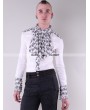 Pentagramme White Bowtie Long Sleeves Gothic Pattern Blouse for Men