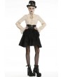 Dark in Love Black Gothic PU Leather Short Layered Skirt