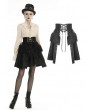 Dark in Love Black Gothic PU Leather Short Layered Skirt