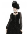 Dark in Love Black Vintage Gothic Velvet Long Sleeve Daily Wear Shirt for Women