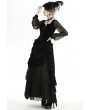 Dark in Love Black Vintage Gothic Velvet Long Sleeve Daily Wear Shirt for Women