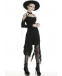 Dark in Love Black Gothic Grunge Off-the-Shoulder Irregular Long Sleeve Daily Wear Dress 