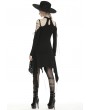 Dark in Love Black Gothic Grunge Off-the-Shoulder Irregular Long Sleeve Daily Wear Dress 