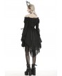 Dark in Love Black Gothic Decadent Off-the-Shoulder Long Sleeve Cocktail Party Dress