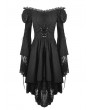 Dark in Love Black Gothic Decadent Off-the-Shoulder Long Sleeve Cocktail Party Dress