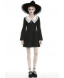 Dark in Love Black and White Cute Gothic Grunge Long Sleeve Short Daily Wear Dress 
