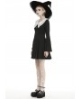Dark in Love Black and White Cute Gothic Grunge Long Sleeve Short Daily Wear Dress 