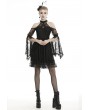 Dark in Love Black Gothic Off-the-Shoulder Lace Long Sleeve Short Party Dress