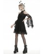 Dark in Love Black Gothic Off-the-Shoulder Lace Long Sleeve Short Party Dress