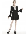 Dark in Love Black and White Gothic Grunge Long Sleeve Daily Wear Short Dress