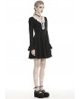 Dark in Love Black and White Gothic Grunge Long Sleeve Daily Wear Short Dress