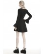 Dark in Love Black and White Gothic Grunge Long Sleeve Daily Wear Short Dress