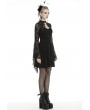 Dark in Love Black Gothic Elegant Lace Long Trumpet Sleeve Short Dress