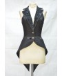 Pentagramme Black Tailcoat Style Gothic Waistcoat for Women