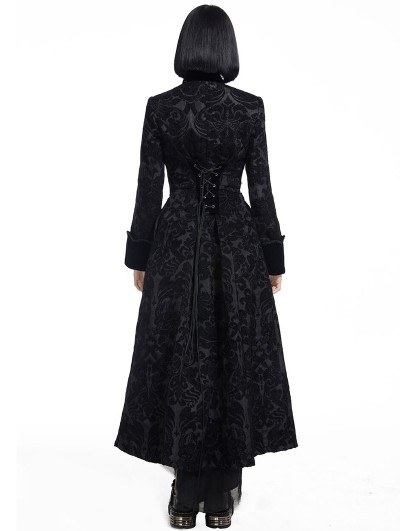 Pentagramme Black Printed Pattern Double-Breasted Gothic