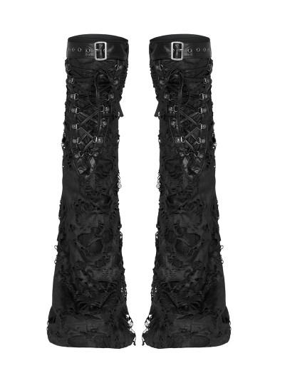 Punk Rave Black Gothic Punk Decadent Shabby Leg Sleeve for Women