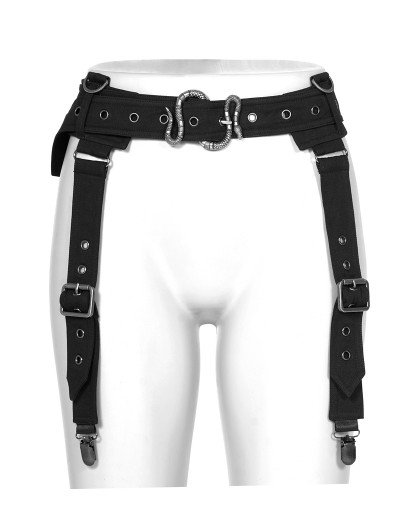 Punk Rave Black Gothic Punk Loop Daily Wear Belt for Women