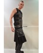 Pentagramme Black Sleeveless Buckle Belt Gothic Top for Men