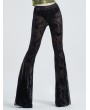 Punk Rave Black Sexy Gothic Dark Fringe Flared Trousers for Women