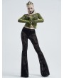 Punk Rave Black Sexy Gothic Dark Fringe Flared Trousers for Women