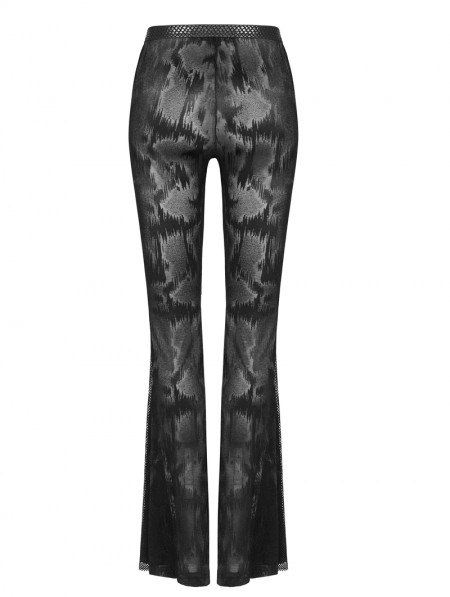 Punk Rave Black Sexy Gothic Dark Fringe Flared Trousers for Women ...