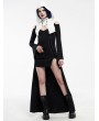 Punk Rave Black and White Gothic Saint-Girl Long Sleeve Hooded High-low Dress