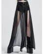 Punk Rave Black Gothic Transparent Fake Two-Pieces Long Skirt