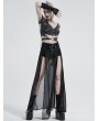 Punk Rave Black Gothic Transparent Fake Two-Pieces Long Skirt