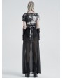 Punk Rave Black Gothic Transparent Fake Two-Pieces Long Skirt