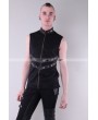 Pentagramme Black Sleeveless High Collar Gothic Top for Men