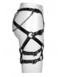 Punk Rave Black Gothic Sexy PU Leather Harness Thigh Sock Garter