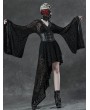 Punk Rave Black Gothic Transparant Jacquard Asymmetrical Kimono for Women