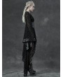 Punk Rave Black Gothic Transparant Jacquard Asymmetrical Kimono for Women