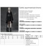 Punk Rave Black Gothic Transparant Jacquard Asymmetrical Kimono for Women