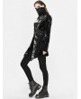 Devil Fashion Black Gothic Punk Heavy Metal Mask Long Sleeve PU Jacket for Women